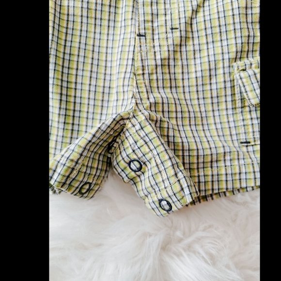 Vintage Plaid Disney Mickey Baby Overall Shorts Size 3 Months With Linen Shirt - Picture 4 of 8